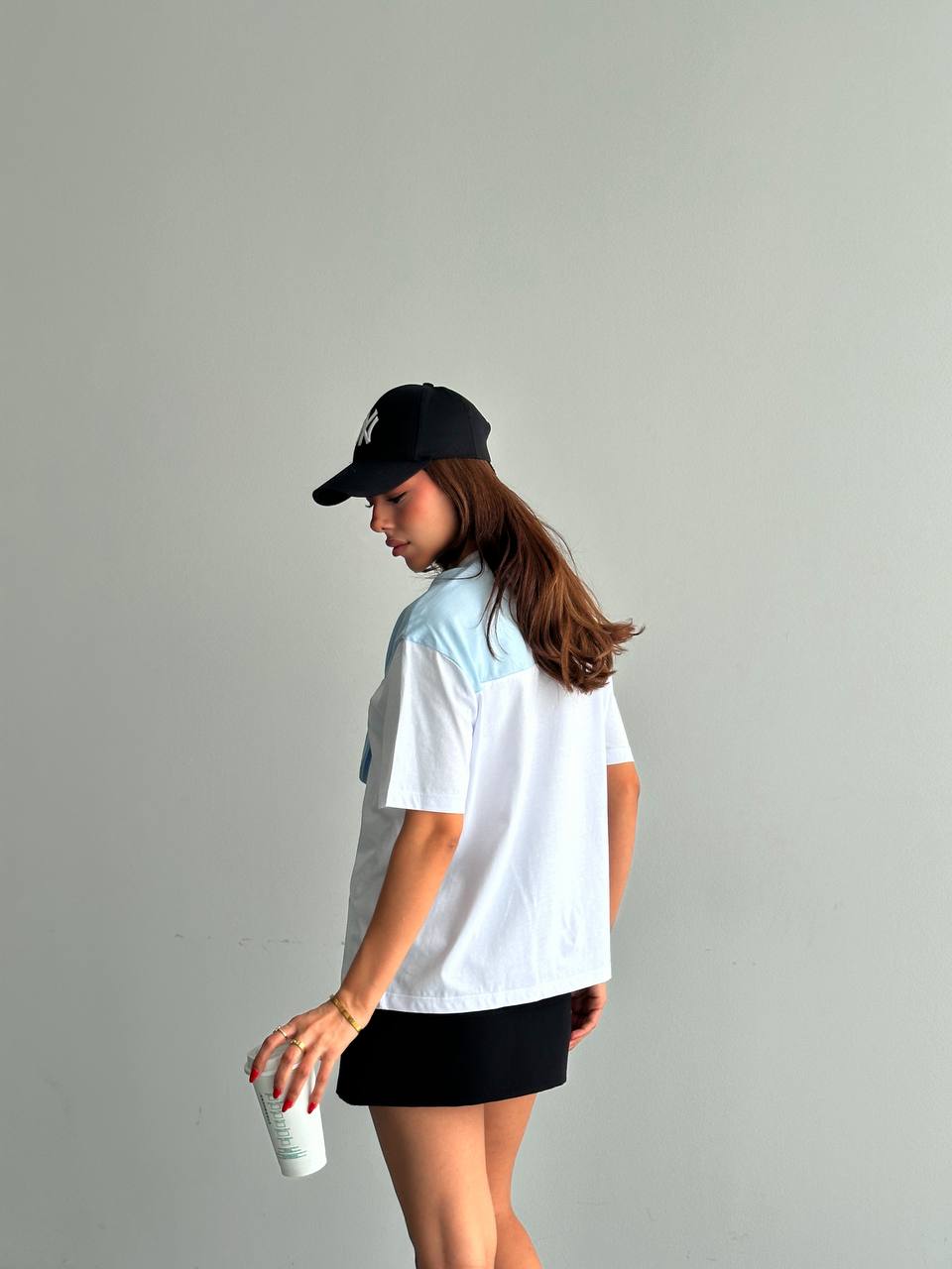 Basic T-Shirt Şal Detaylı Tasarım