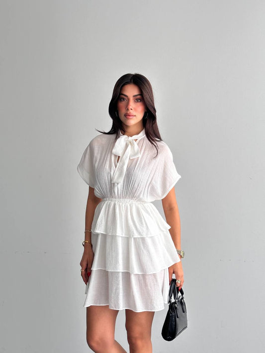 Fular Yaka Kat Kat Elbise
